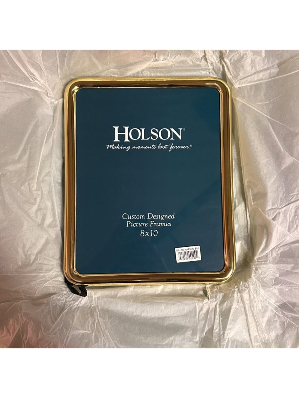 Vintage Holson Gold-Tone 8x10 Custom Picture Frame With Velvet Backing